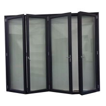 Grey color 5mm double tempered glass aluminum glass folding door